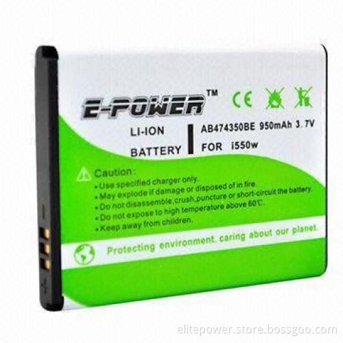 950mAh Mobile Phone Battery for Samsung G818E/W709/I6330C/i550W/i558/D780/D788/G810/W589